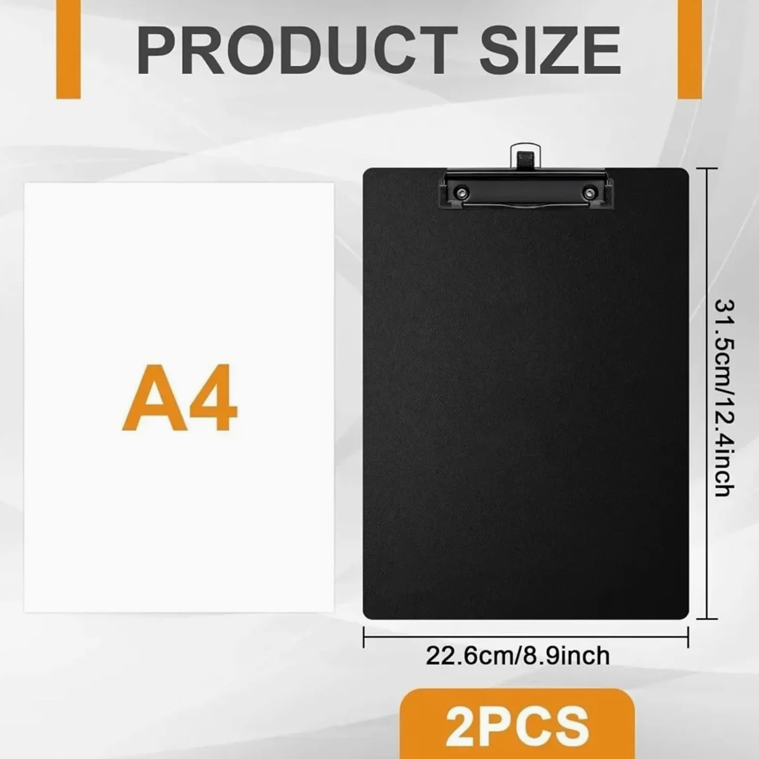 Cartellina Rigida Con Pinza Portablocco nero formato A4 con portapenne. Portablocco nero con piccole clip.