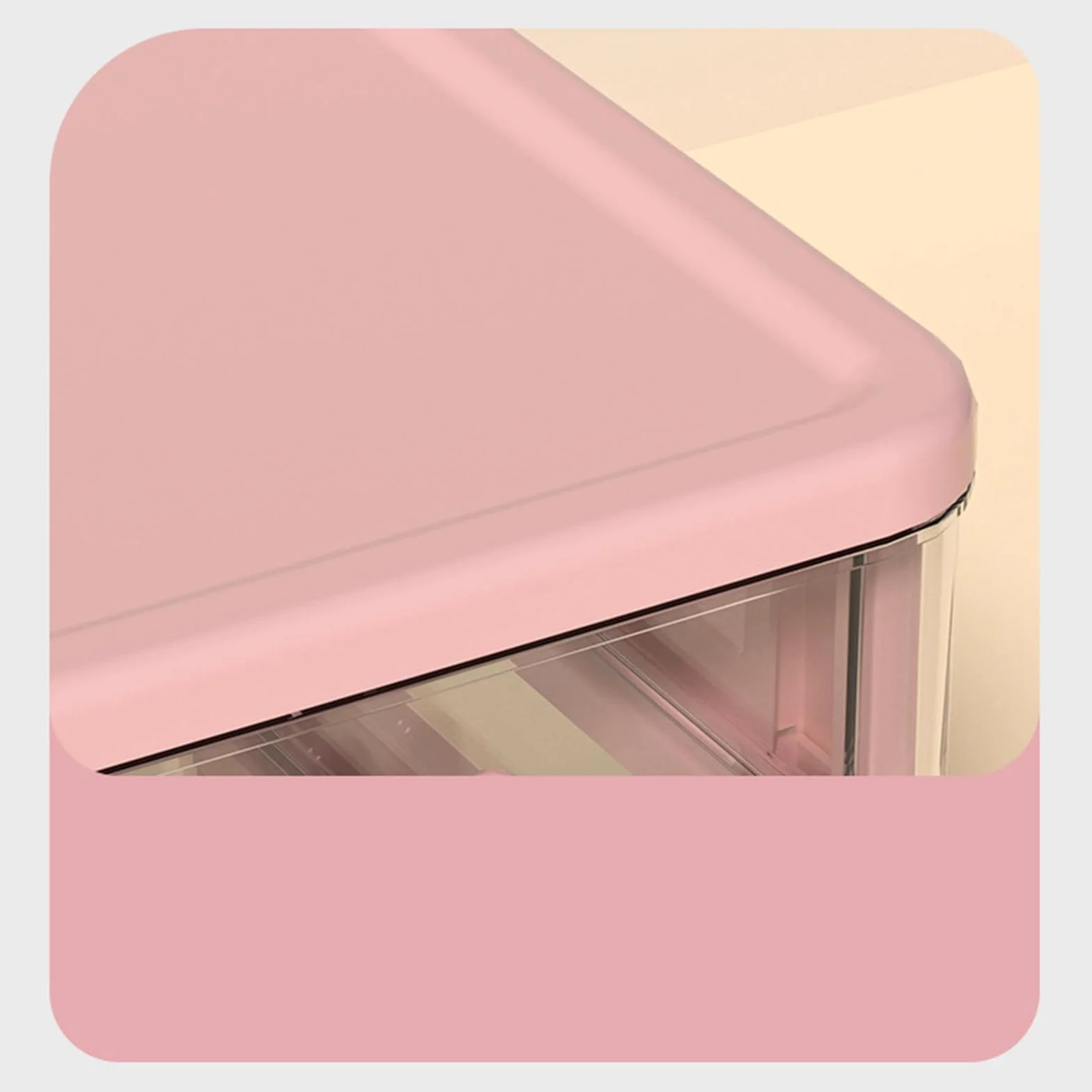 Scatola Portaoggetti da Scrivania in Plastica Trasparente 5 Tier Rosa Organizzatore per Trucchi Cassetti Piccoli Grande Capacità