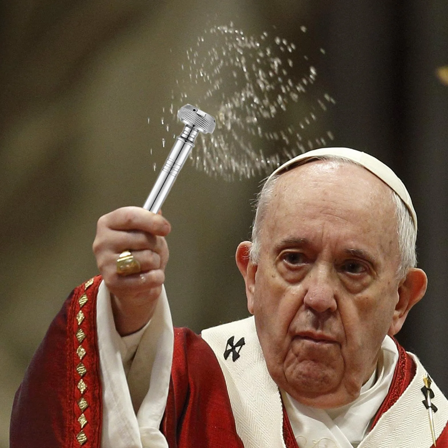Serbatoio acqua santa spruzzatore portatile distributore liquidi aspergillum pentola spirituali