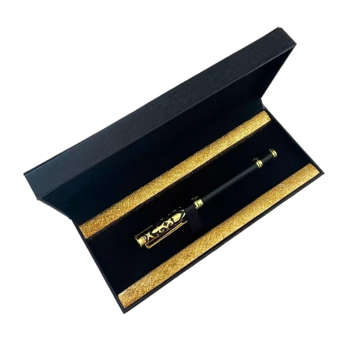 Penna a sfera, penna gel a in metallo a con inchiostro Nero Oro 13,3x1,2 cm