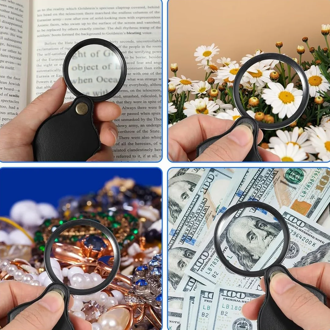 Lente d'ingrandimento portatile 10x, Lente di Lettura Tascabile per Libri e Giornali
