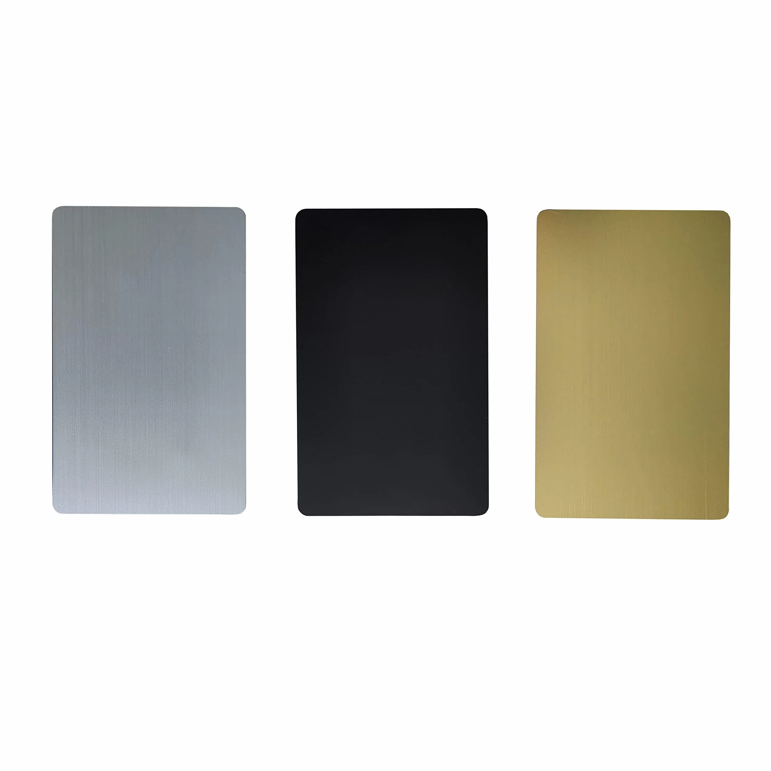 Biglietti da visita NFC ibridi 13,56 MHz chip 215 metallo PVC oro spazzolato confezione da 5