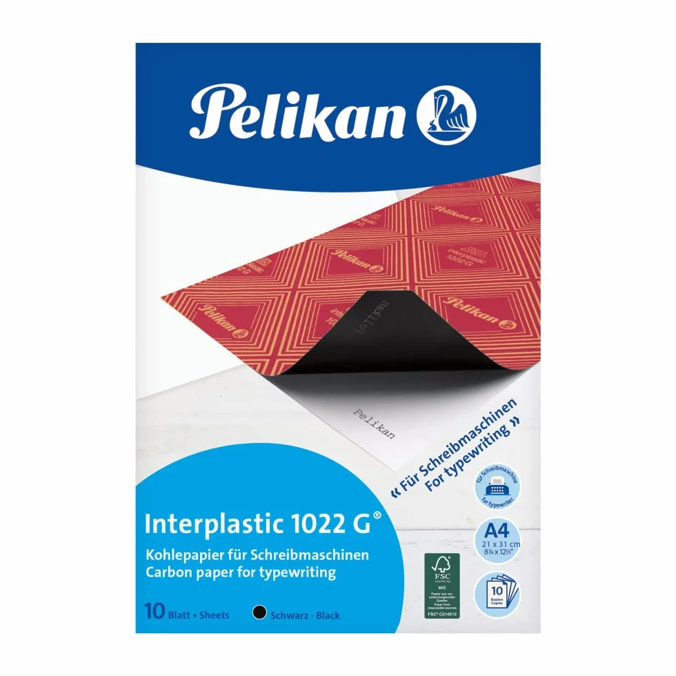 Pelikan Interplastic 1022 G Carta Carbone Nero 10 Fogli