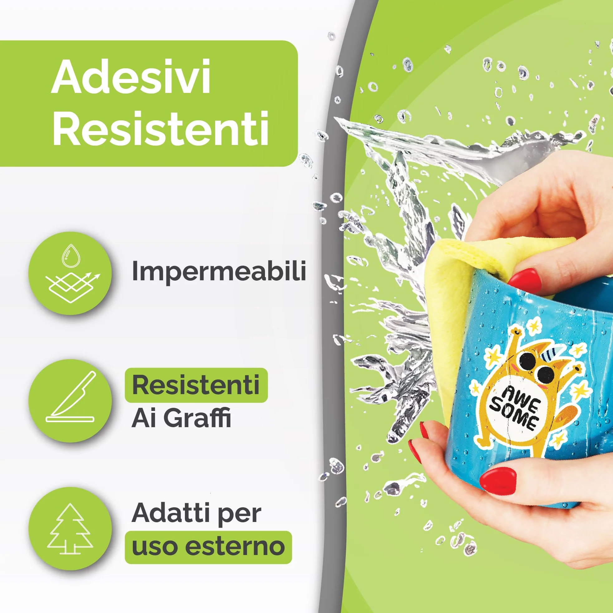 AgoDeo Carta adesiva vinile stampabile A4 opaca impermeabile laser getto d'inchiostro 34 fogli