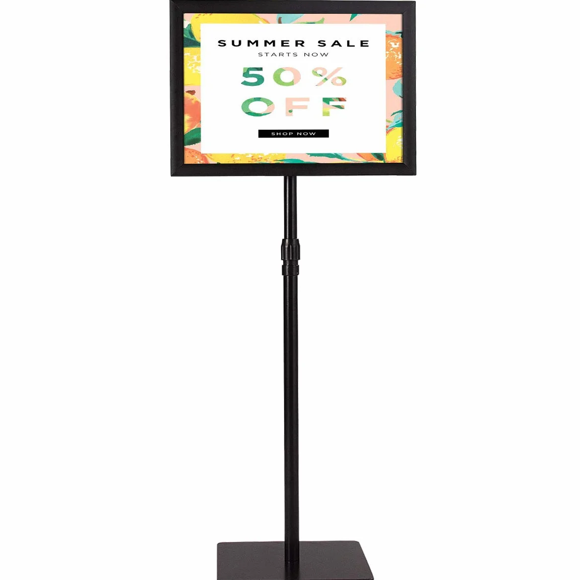 Giantex Espositore A3 ad Angolo Retto, Supporto per Informazioni con Struttura in Alluminio, Il Porta Poster Regolabile in 73,5-120 cm Altezza, Nero/Argento (A3 Nero)