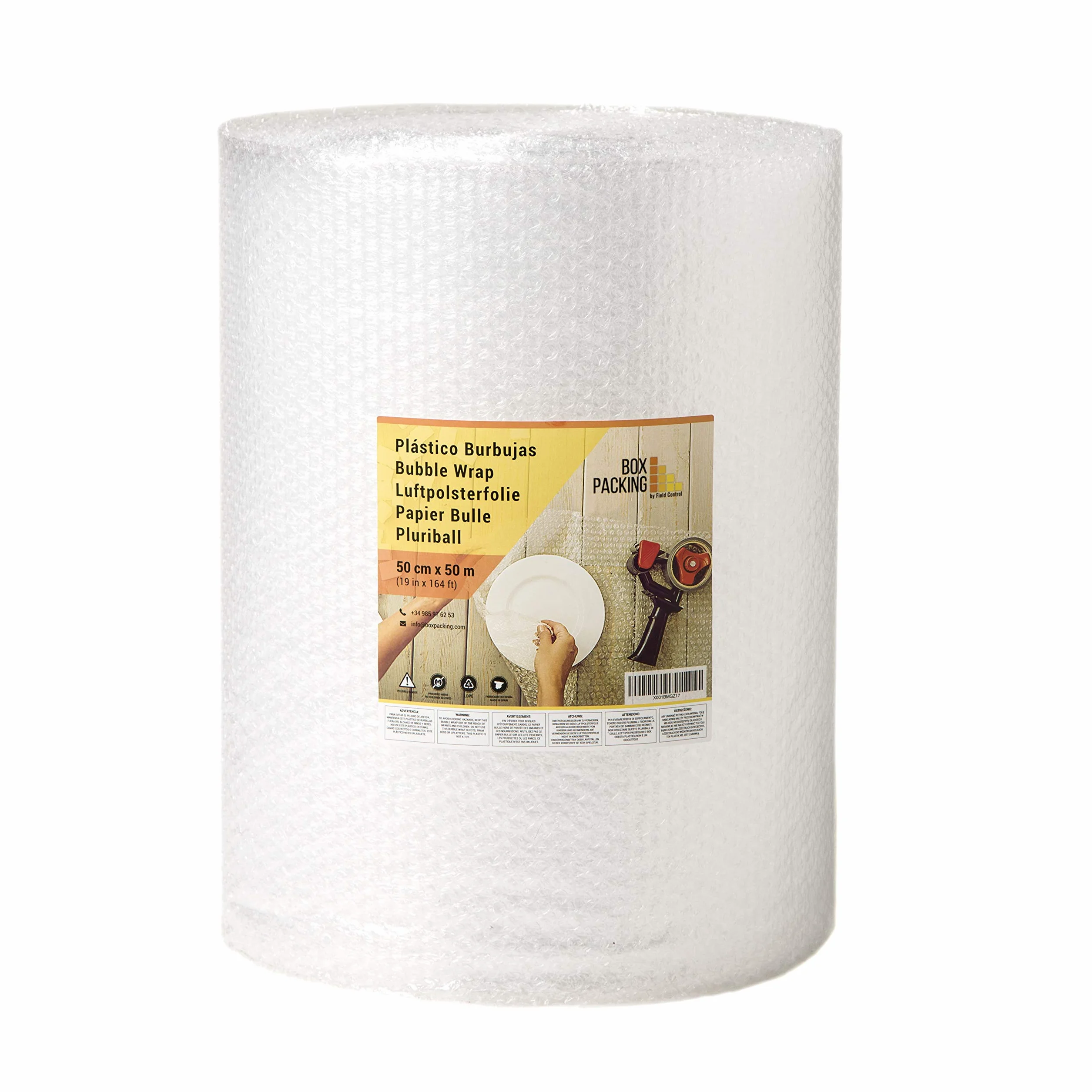 BOXPACKING | Pluriball Imballaggio | Plastica per imballagio | 50 cm x 50 m | Bubble Wrap | Imballagio per Spedizioni | Rotolo Pluriball | Protezione per oggetti fragili, traslochi e e-commerce