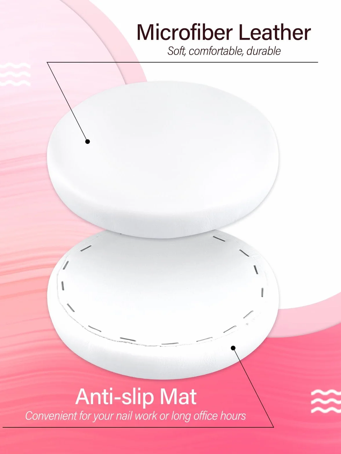 TOROKOM 2 ergonomiczne podkładki pod łokcie do biurka z antypoślizgową podstawą, podkładki pod nadgarstki do biura, komputer (biały)
