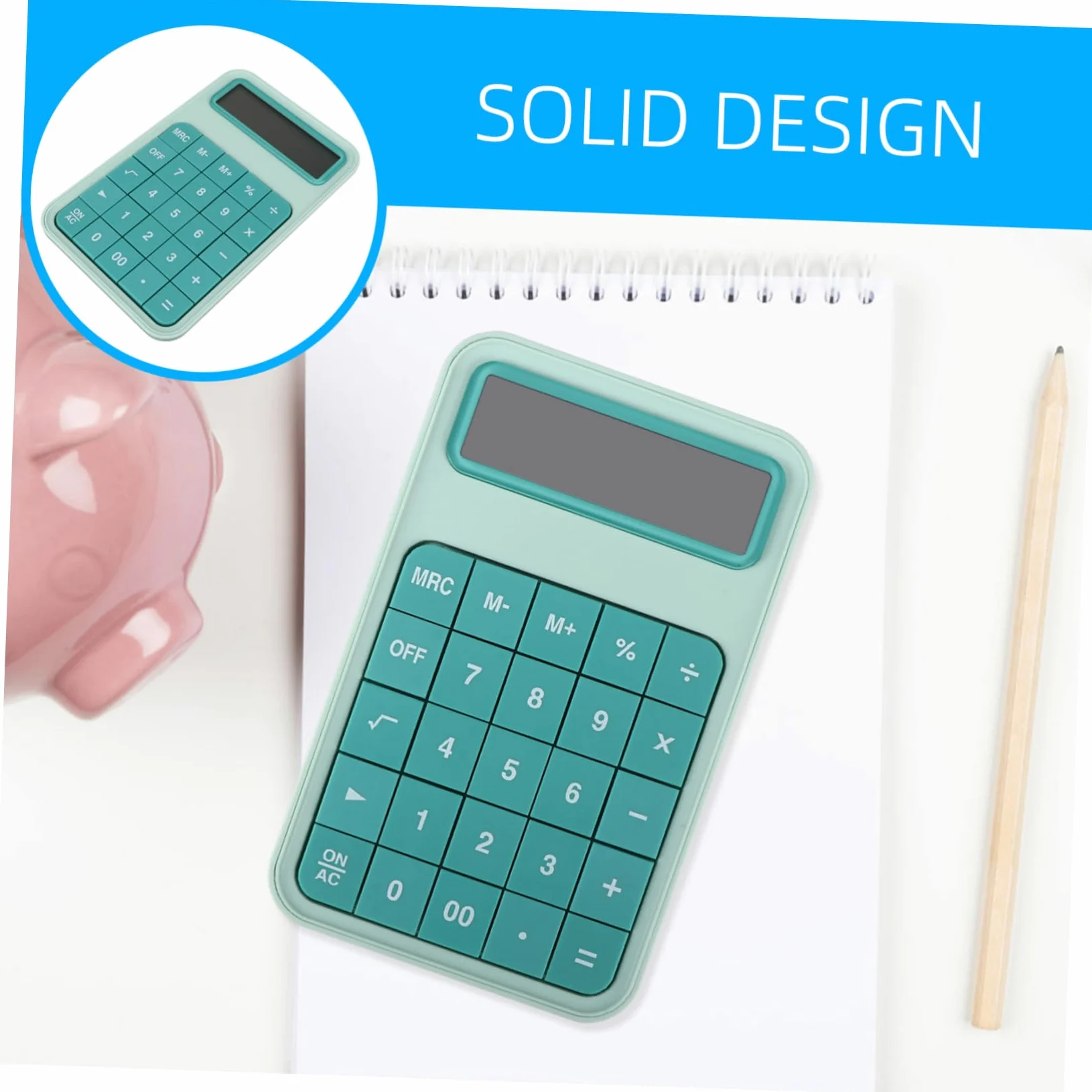 DOITOOL 1pezzi Calcolatrice da Tavolo Semplice Display Grande Realizzata in Abs e Materiali Acrilici Leggera e Pratica per Ufficio e Cancelleria