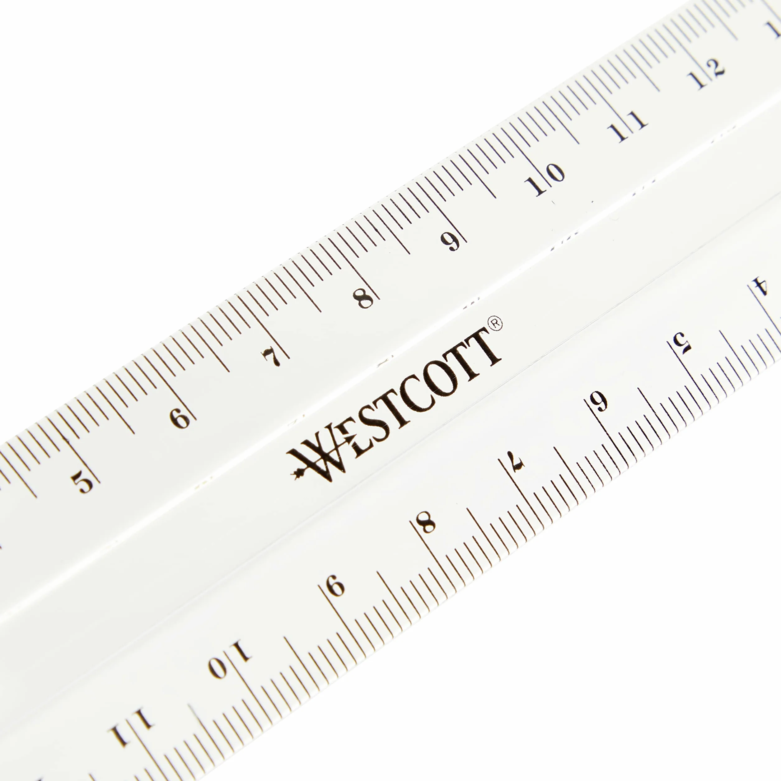 Westcott E-10303 Set matematica 4 pezzi plastica trasparente righello 15 cm goniometro