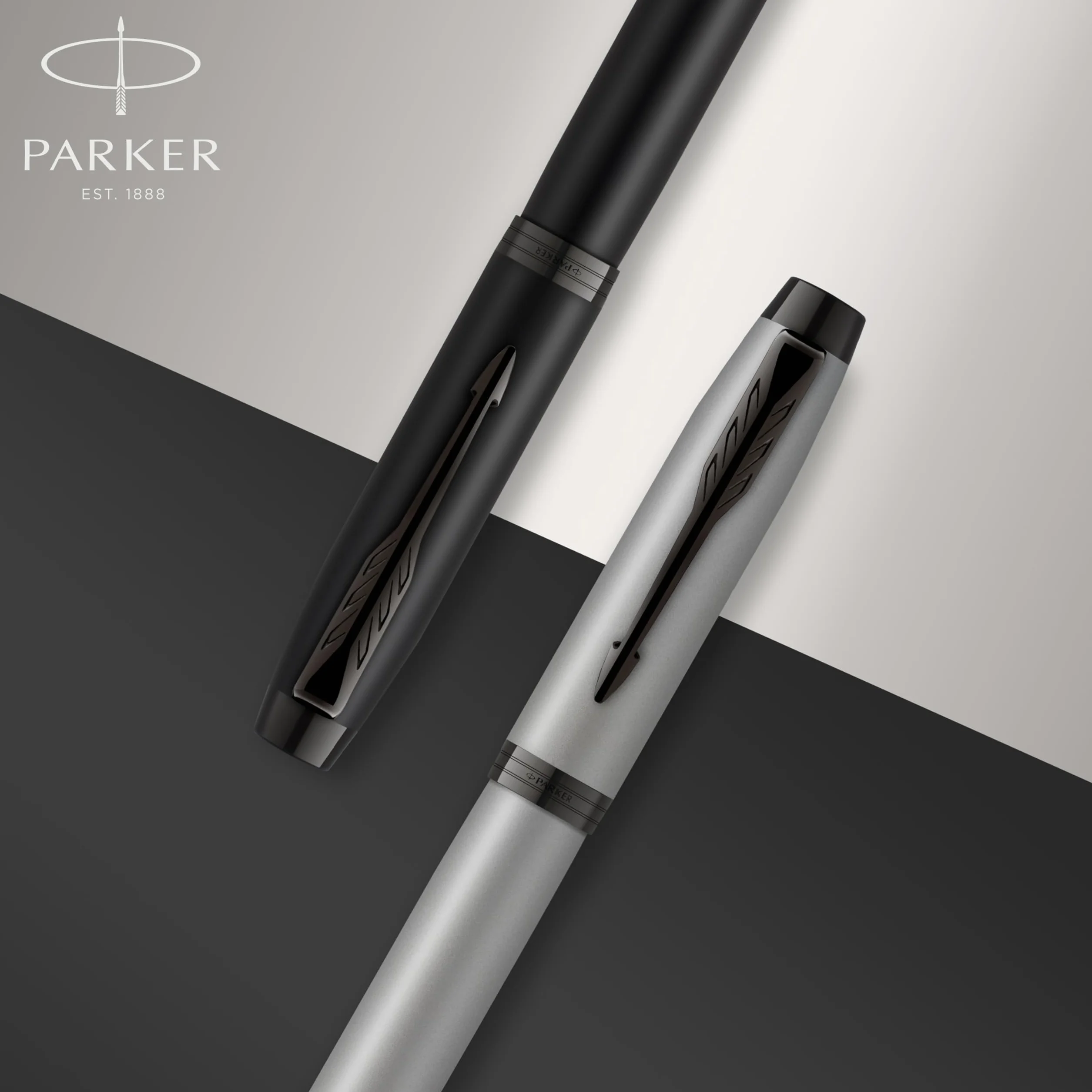 Parker IM penna stilografica, punta media, czarna matowa, zestaw upominkowy