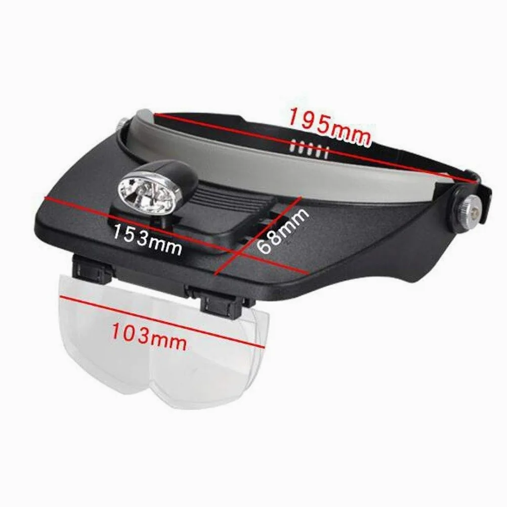 Lenti di ingrandimento, Lenti di ingrandimento per Hobby educativi, Lenti di ingrandimento ad Alta Potenza per Occhiali da Vista, montate sulla Testa con luci a LED 5X HD