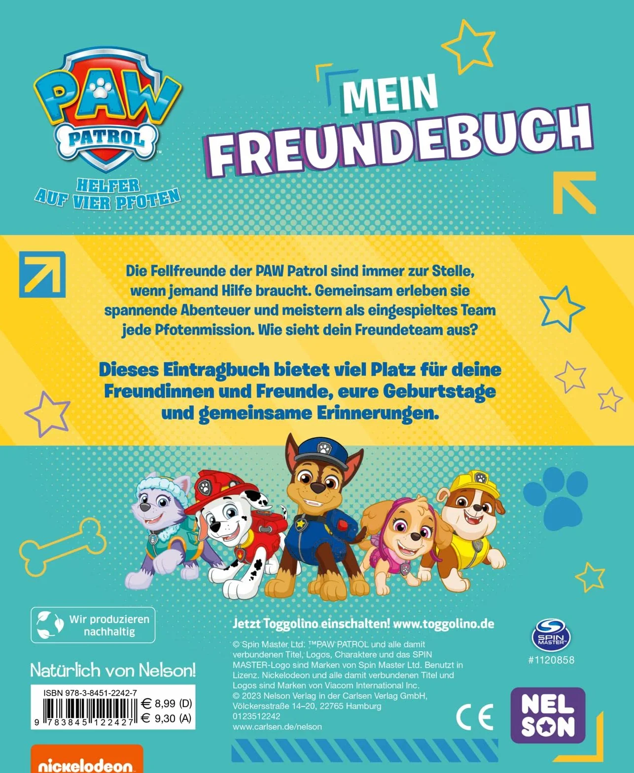 PAW Patrol Mitmachbuch Freundebuch Eintragbuch für Kindergartenkinder ab 3 Jahre