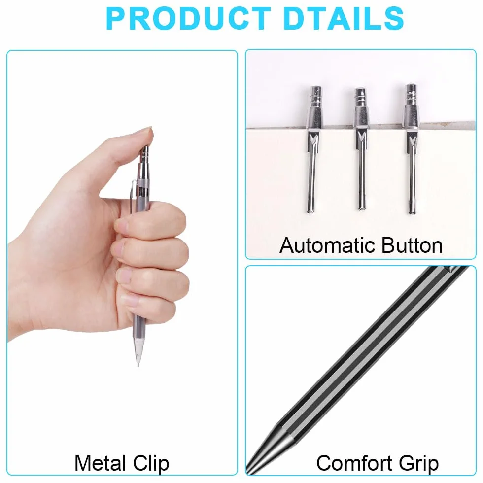 OFFCUP Matite Meccaniche Set 0.7mm Portamine in Metallo con 2 Tubo HB Mine per Disegno Scrittura Schizzi