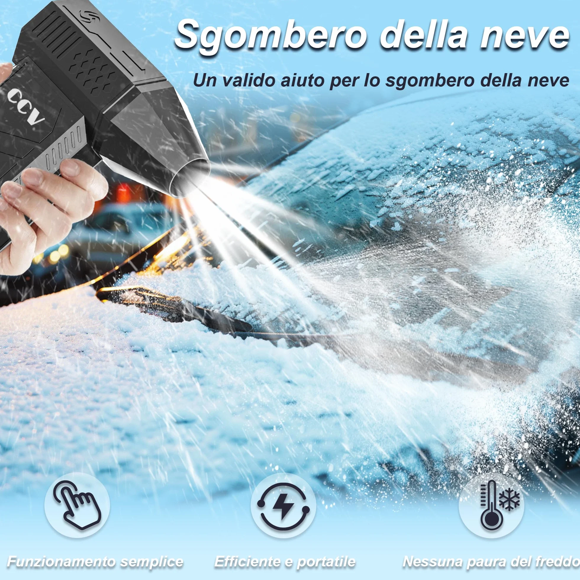 CCV Soffiatore Aria Compressa - 150000RPM Spolverino ad aria compressa la pulizia di tastiera e PC 3 ingranaggi regolabile Cordless Jet Dry Blower soffiatore d'aria per auto e casa (ferroso)
