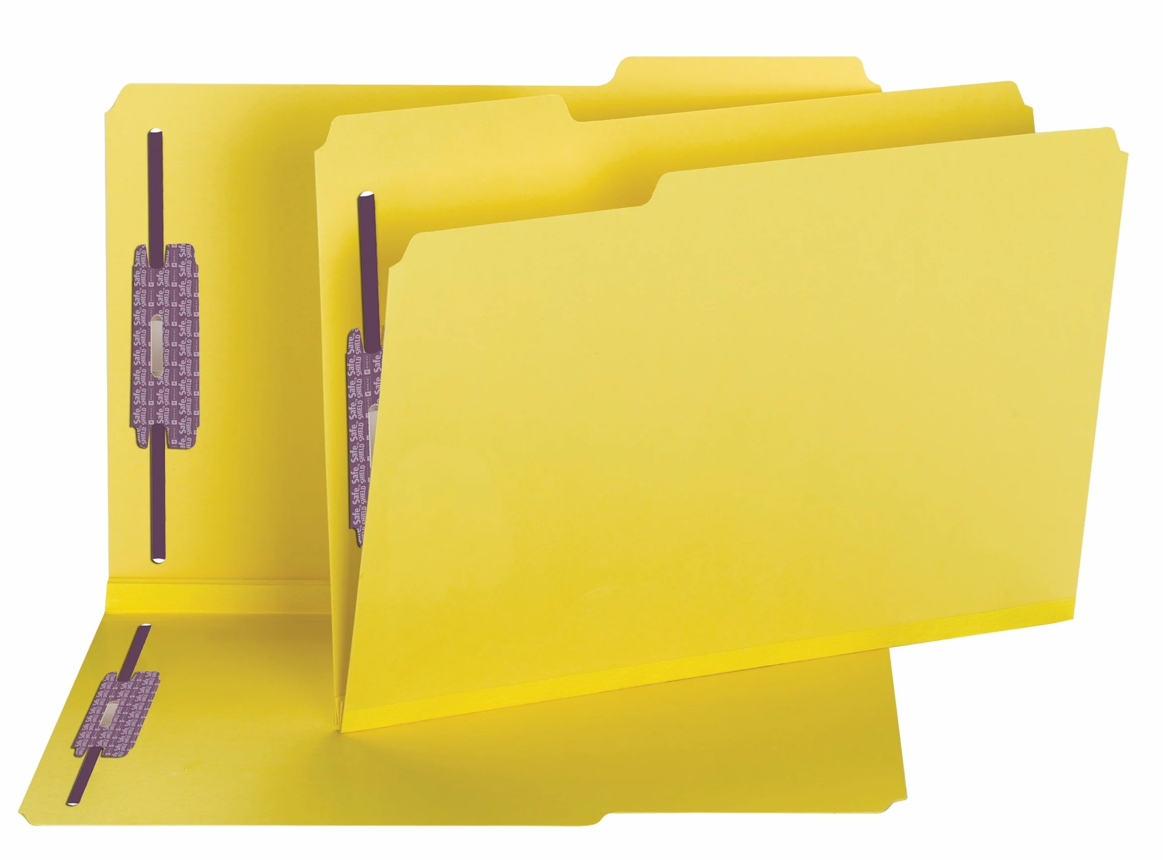 Smead Cartella portadocumenti con chiusura SafeSHIELD, 2 elementi di fissaggio, linguetta da 1/3, espansione di 2 pollici, dimensioni legali, giallo, 25 per scatola (19939)
