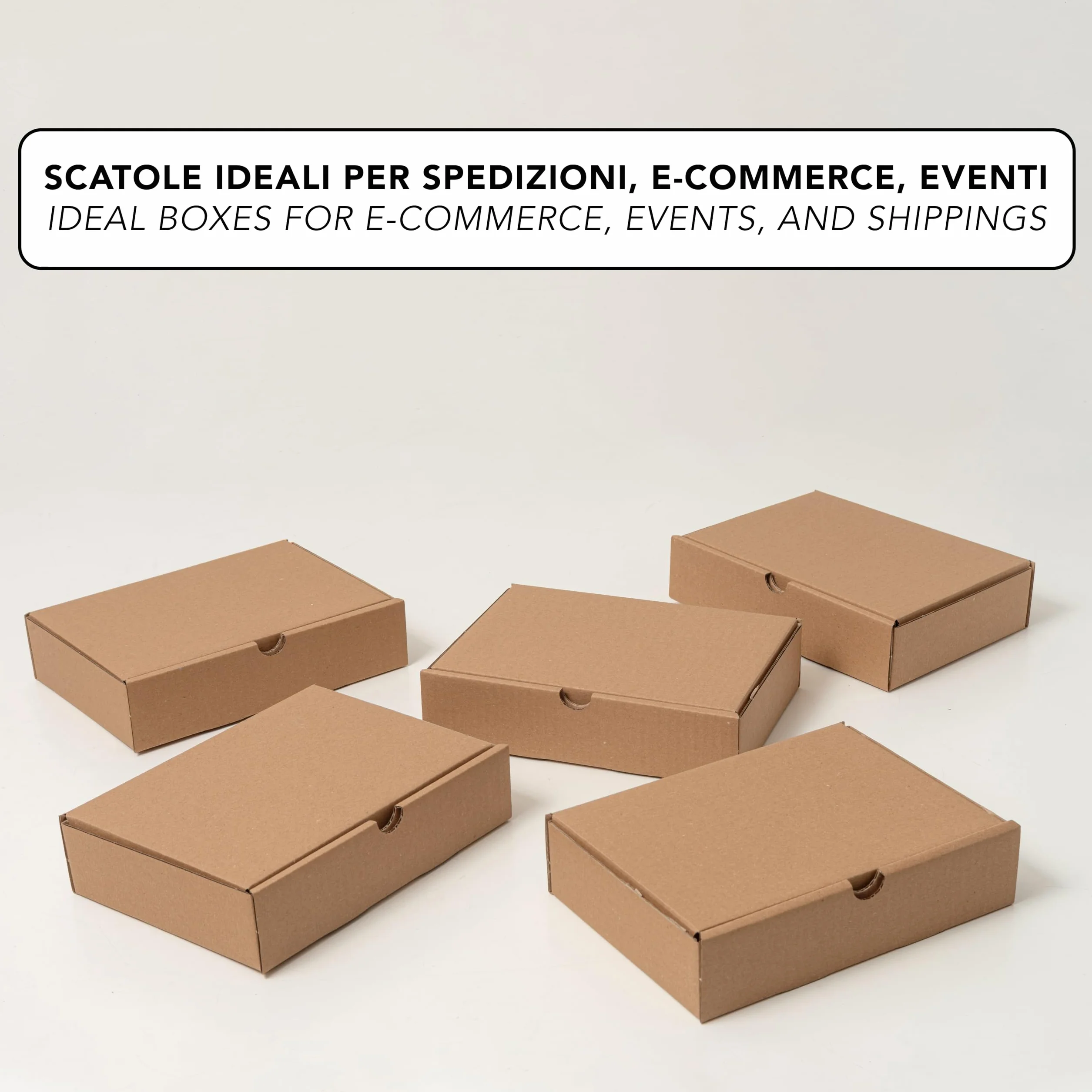 IPEA Scatole di Cartone Piatte 21 x 15 x 5 cm 10 Pezzi Made in Italy
