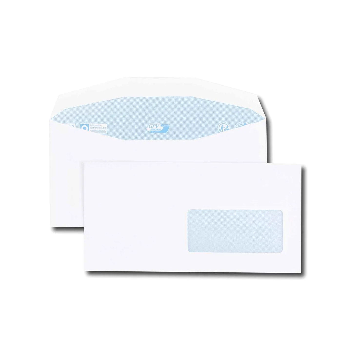 Enveloppebulle - Confezione da 1000 buste con chiusura a trapezio, formato C6/C5, 115 x 229 mm, 80 g/m2, con finestra, 45 x 100 mm, gommate