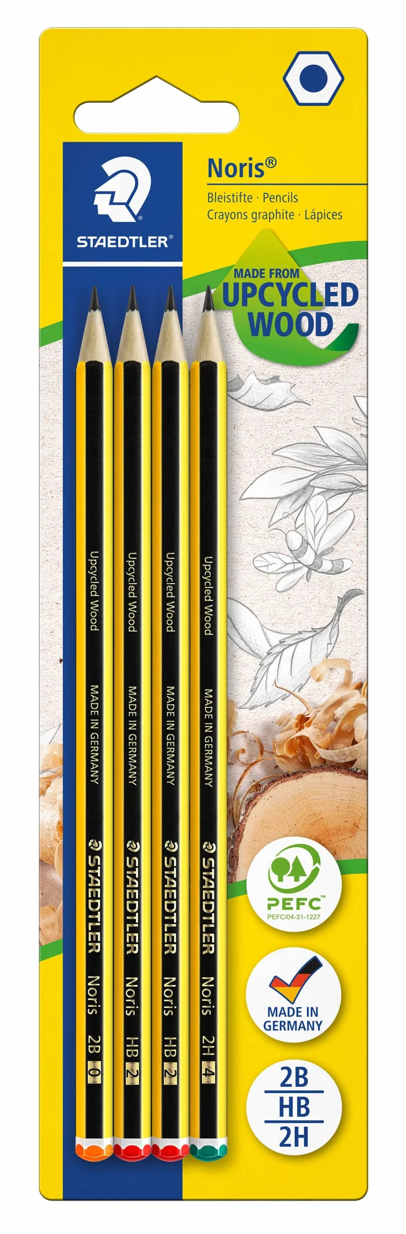 Staedtler 120-S BK4D Matite Noris durezze assortite 2B HB 2H confezione da 4 pz