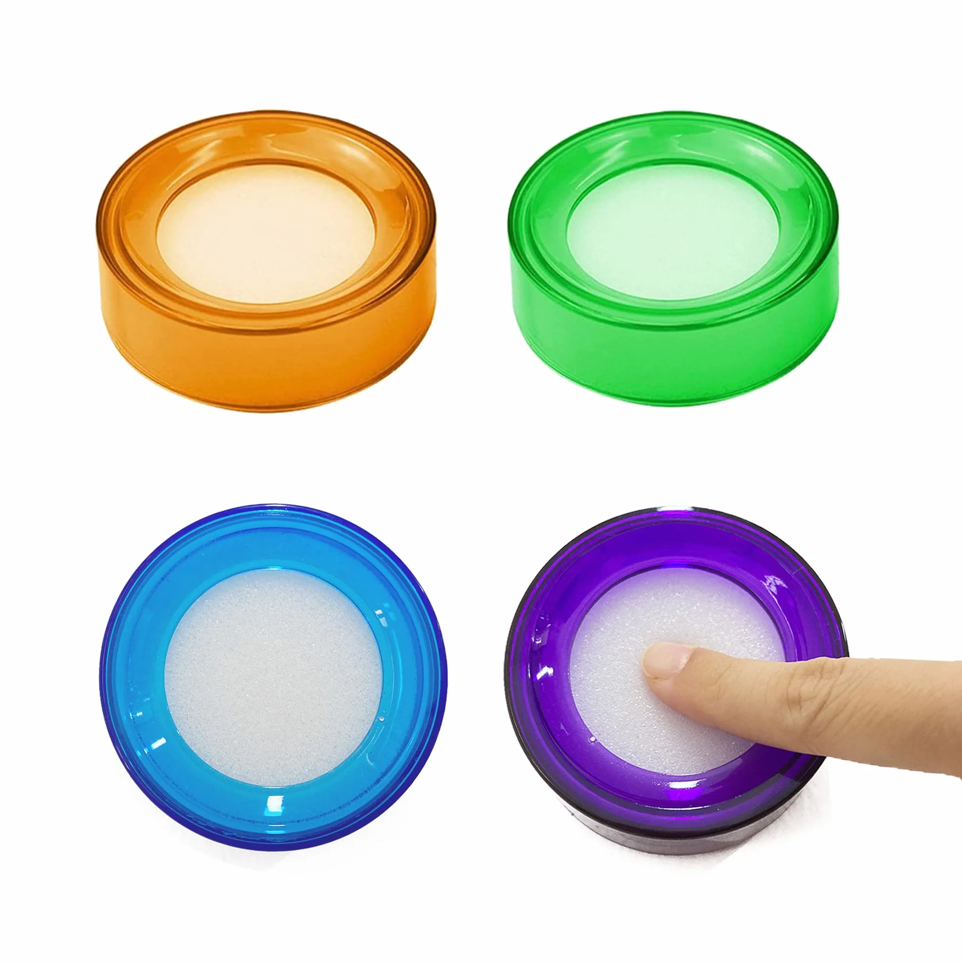 Umidificatore per Dito Spugna Bagnate in Plastica Rotonda 4 Pezzi per Ufficio