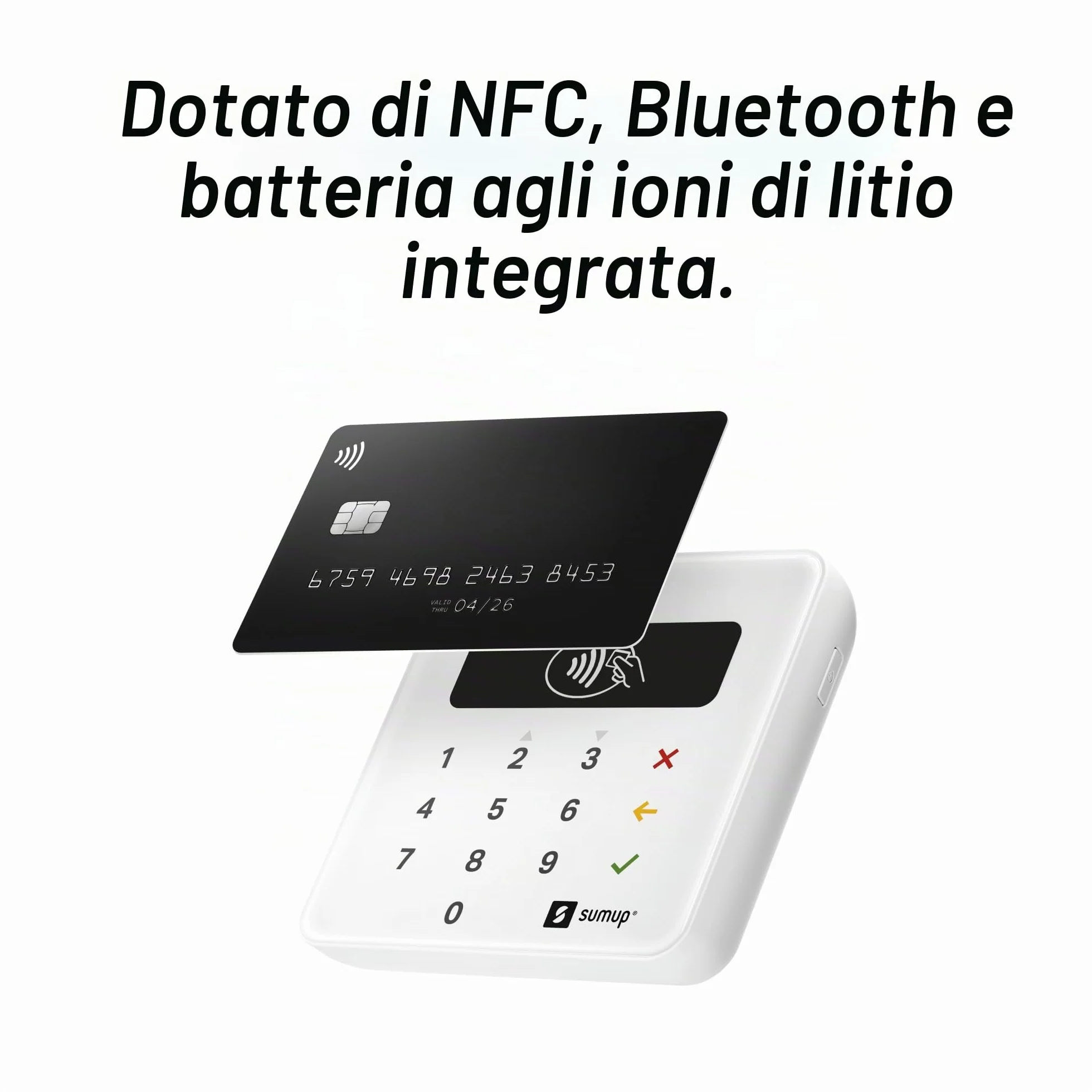 SumUp Plus Lettore di Schede Bluetooth - NFC RFID Lettore di Carte di Credito per Smartphone