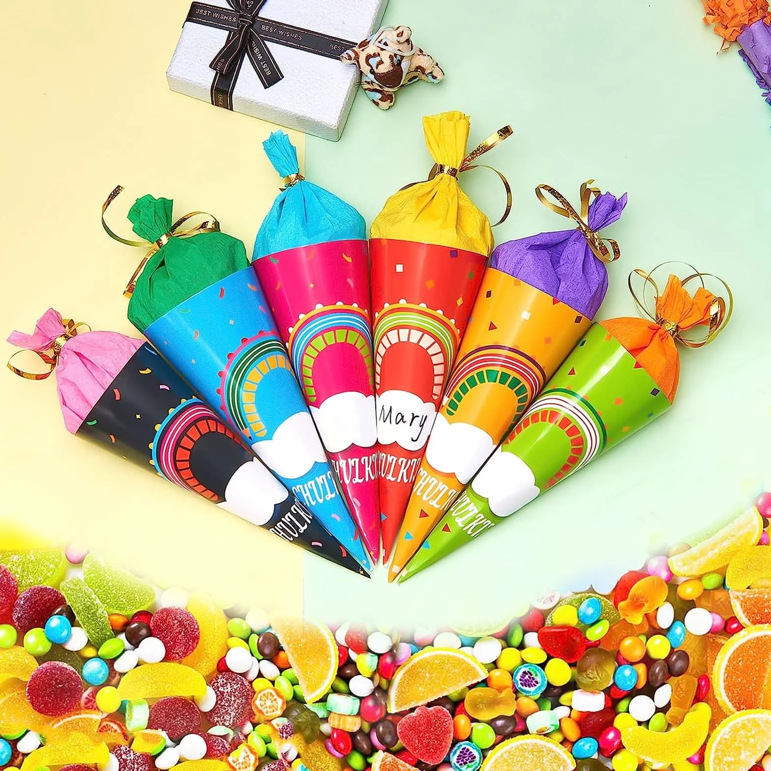 ANROI Geschwister Schultüten 18er Pack 25 cm