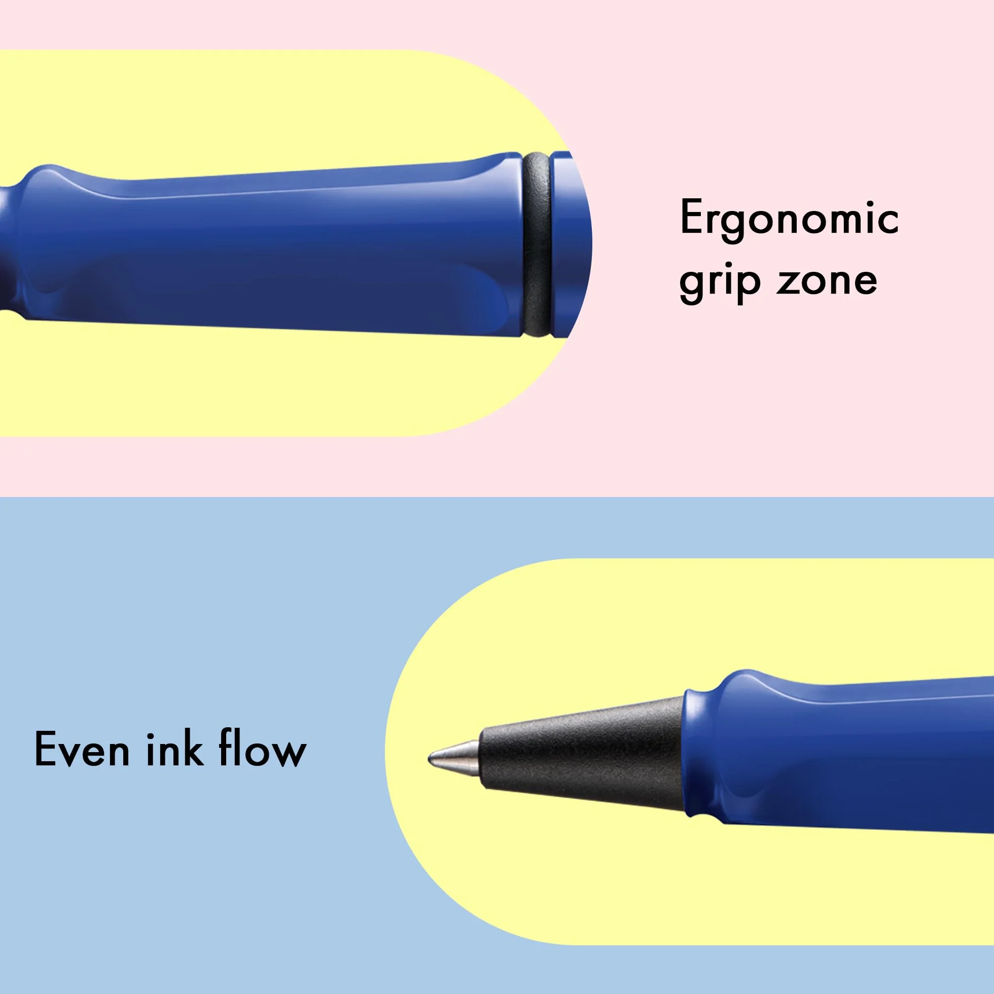 Lamy Safari roller blu M con impugnatura ergonomica, plastica ASA, ricambio M 63 incluso