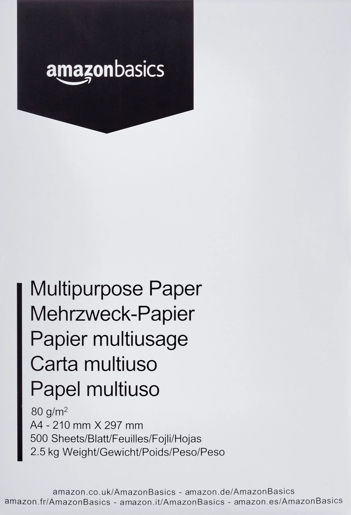 Xerox Business 003R91821 - Risma da 500 fogli, A3, 80 g/m², colore: bianco & Amazon Basics Carta da stampa multiuso A4 80gsm, 5x500 fogli, bianco