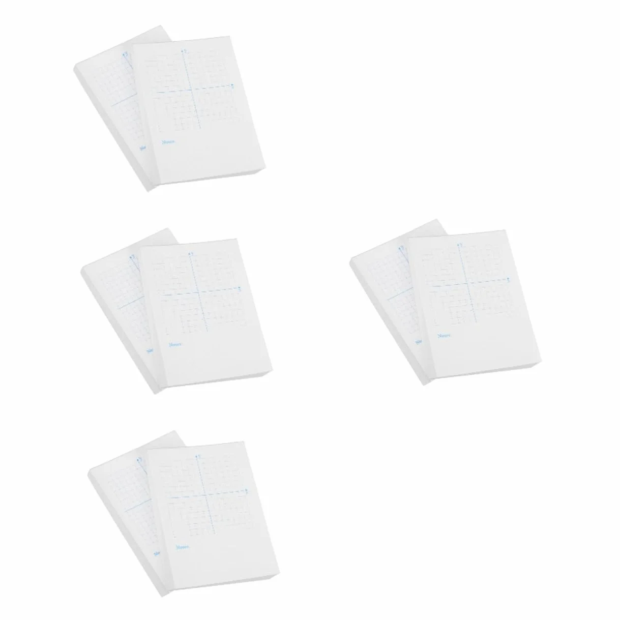 Operitacx 4 Pezzi 2 Quaderno degli assi coordinati blocco di carta a griglia foglio da disegno di matematica carta grafica fornitura di matematica fornitura di disegno bianca