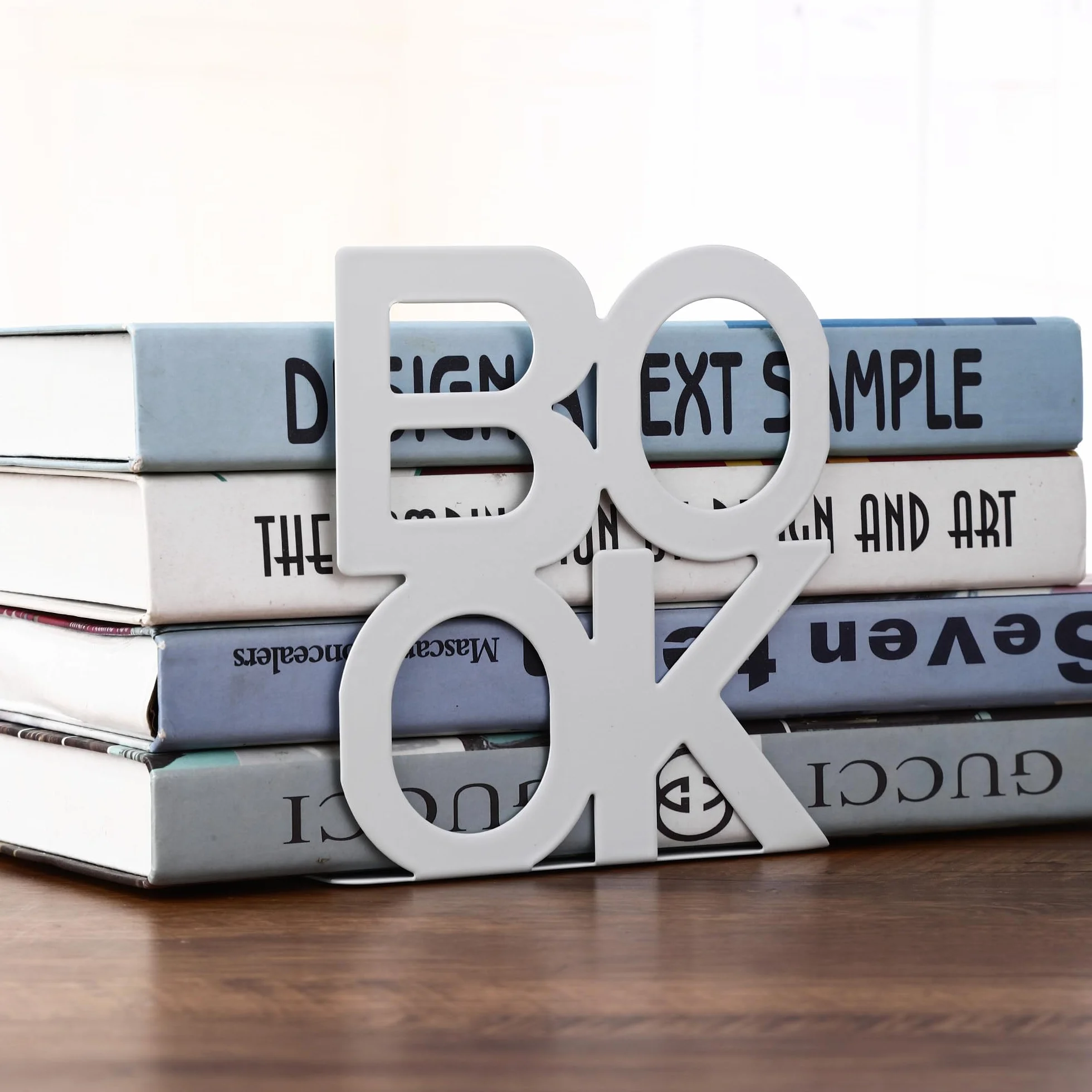 Fermalibri per Mensole 4 pezzi Bianco e Nero Ferma Libri per Libreria