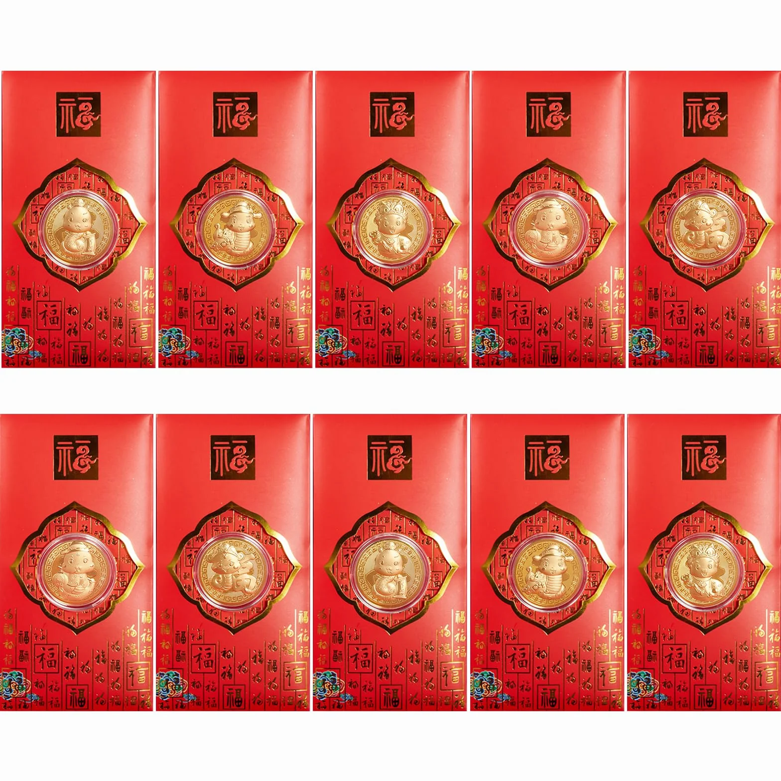 Buste Rosse Cinesi 2025 Capodanno Cinese Anno del Serpente Hong Bao Festa di Primavera