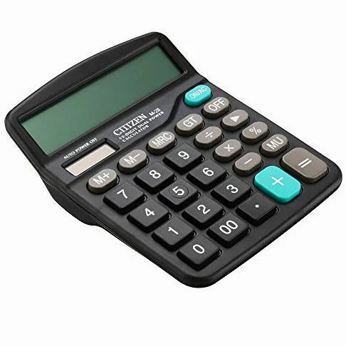 Calcolatrice Calcolatrice Calcolatrice finanziaria da tavolo Calcolatrice solare Batteria 2 in 1 Doppia alimentazione Pulsanti grandi di base Display grande a 12 cifre Calcolatrice da tavolo Fornitur