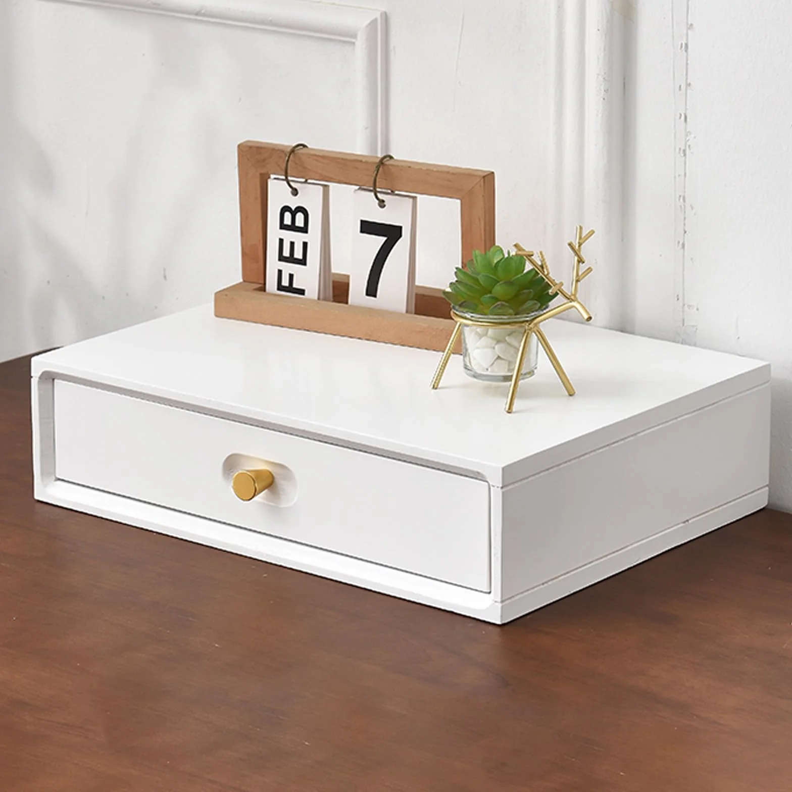 Cassettini portaoggetti ,cassetto porta cialde ,organizzatore scrivania ,organizer cassetti scrivania ,con 4 cassetti, HLP40* 30 * 31.2 cm,per L'arredamento Dell'ufficio,colore naturale del bambù ( Co