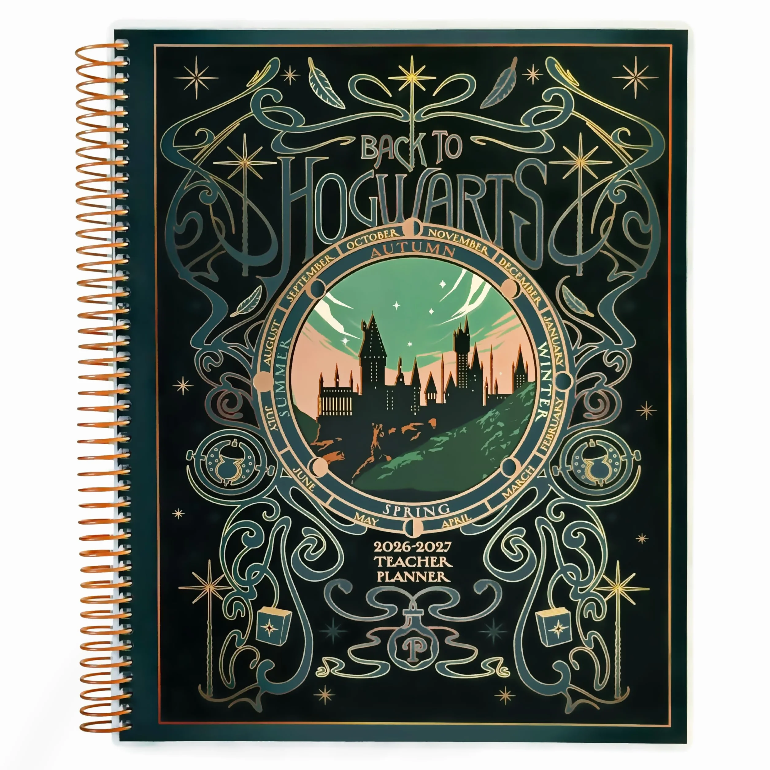 ConQuest Journals 2026-2027 Harry Potter Hogwarts Teacher Planner, organizzatore accademico luglio-giugno, calendari mensili e settimanali, liste di controllo, contatti ed elenchi di studenti, 29,5 x