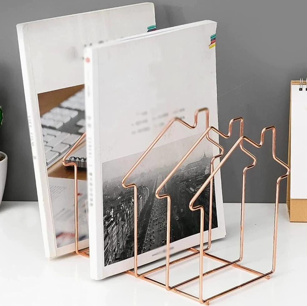 Reggi Libri, Fermalibri Supporti Decorativi Per Fermalibri In Metallo Per Scaffali, Design Geometrico Unico Per La Casa ufficio Ufficio Casa Scrivania(C)
