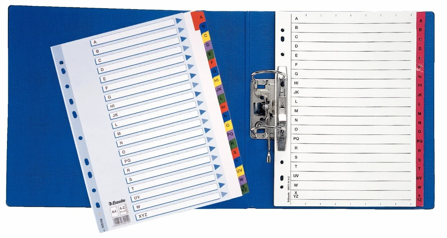 ESSELTE Rubrica MYLAR A-Z Multicolor A4