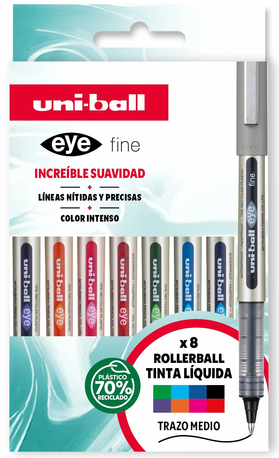 Uni-ball Astuccio Rollers UB-157 inchiostro liquido colori assortiti 8 pz