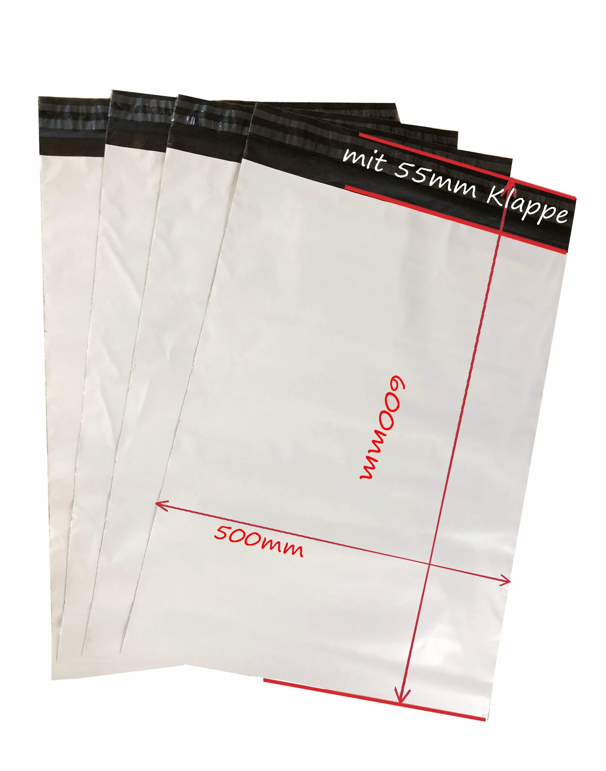 100 sacchetti per spedizione, 50 x 60 cm, colore bianco con autoadesivi, extra grandi, extra spessi
