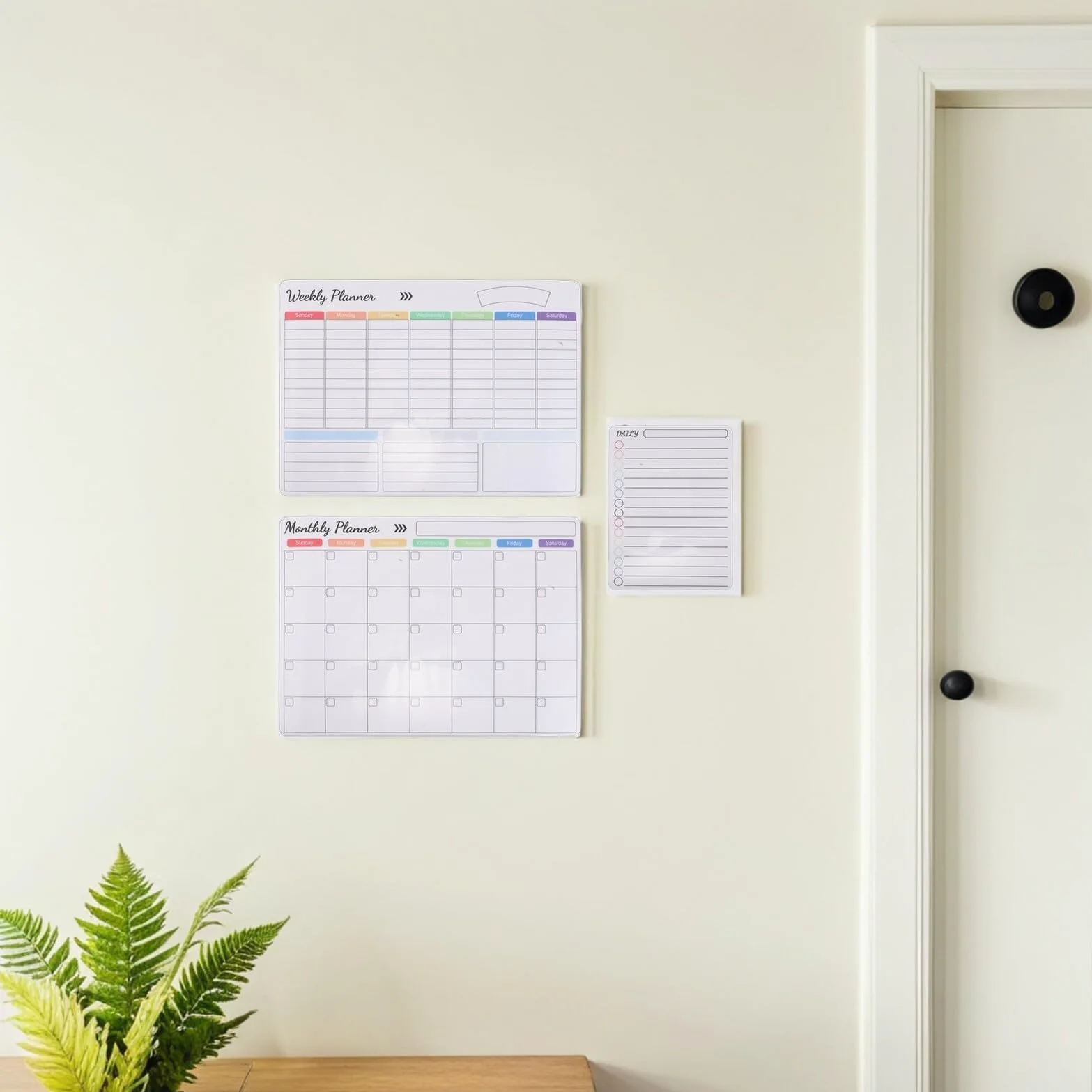 Calendario Magnetico Settimanale da Parete e Frigorifero con Lavagna Cancellabile Secco Kit Completo con Pennarelli Magnetici e Cancellino per Organizzazione Famiglia e