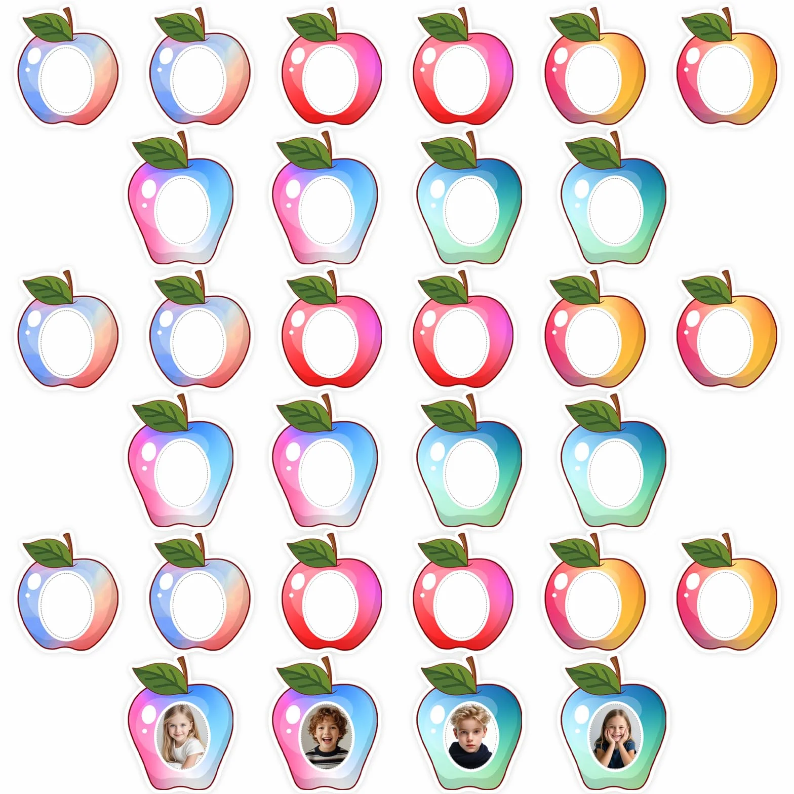 45 pezzi decorazioni ritorno a scuola biglietti auguri mele carta tagliata classe Wall Cutouts