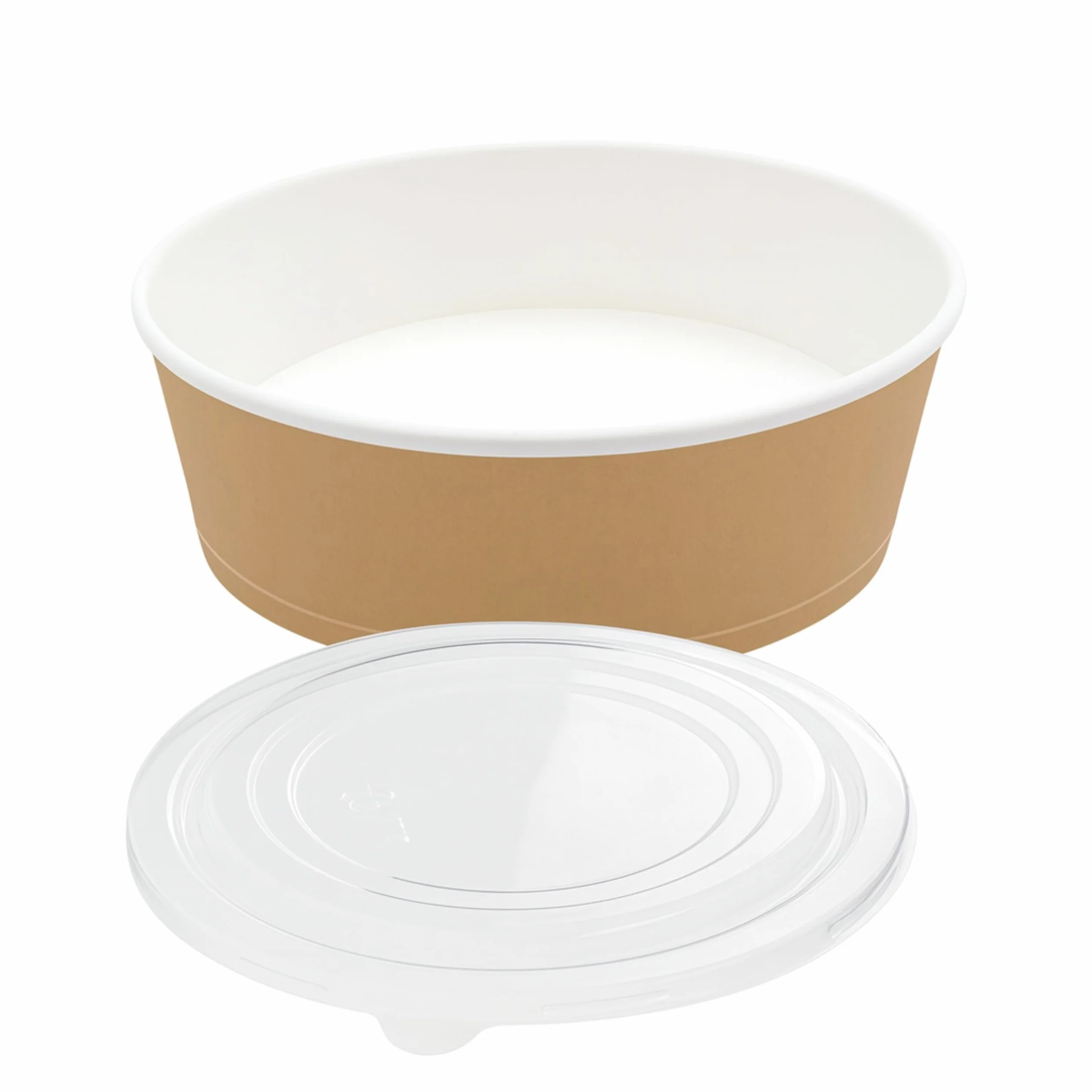 Bowl Poke 100 Pezzi con Coperchi 1L Cartoncino Kraft Alimentare Resistenti a Cibi Umidi e Unti