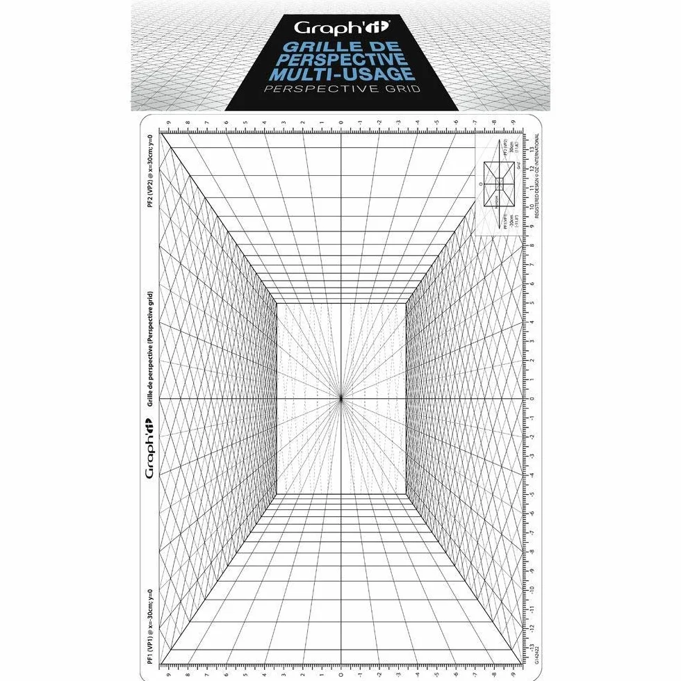 Graph'it Griglia prospettica flessibile A4 Strumento di disegno per prospettiva frontale