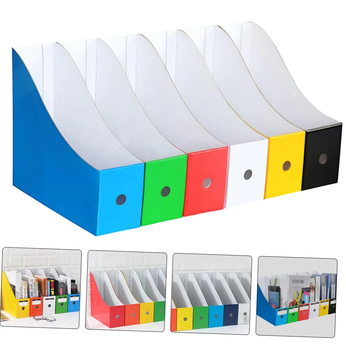 Veemoon 6 Pezzi Organizer Per Scrivania in Porta Riviste Scatola Per File Da Ufficio Portadocumenti Scaffale Per Documenti Organizer Per Documenti Da Scrivania Scatola Per