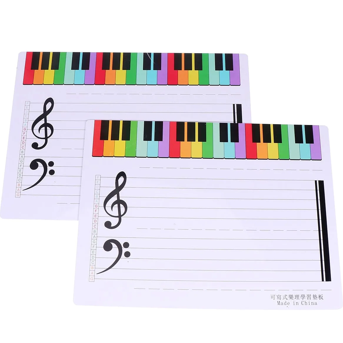 LALAFINA Lavagna Magnetica Cancellabile a 5 Linee Per Spartito 2 Pannelli Lavagna Per Insegnamento e Pratica Musicale Per Scrittura Note