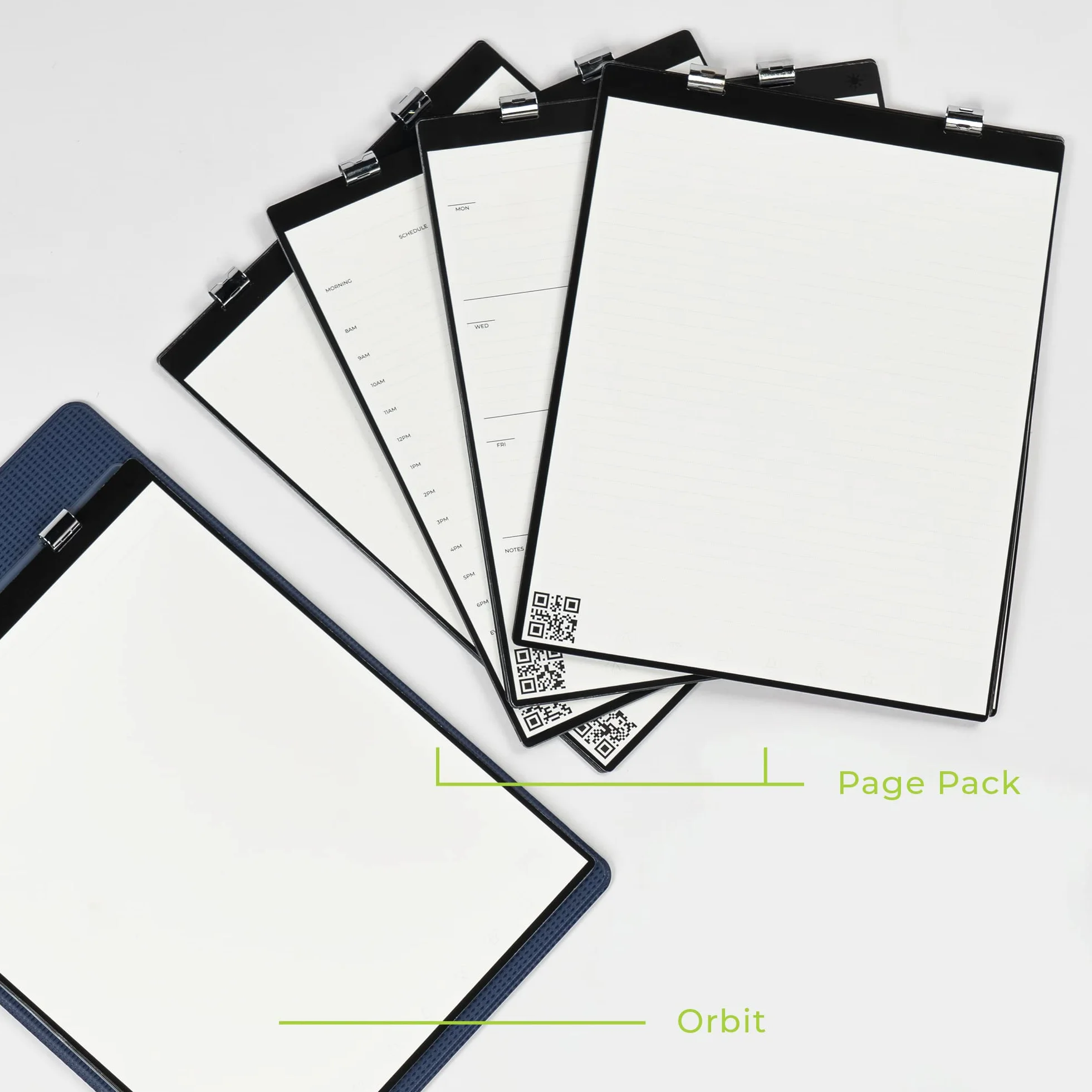 ROCKETBOOK Orbit Letter Page Pack – Blocco intelligente riutilizzabile legale – Dot-Grid & Lined, bianco