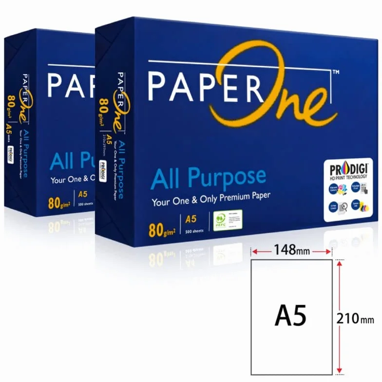 Paperone All Purpose - Carta bianca Formato A5-21x14,8cm 80gr - Ideale per ricette mediche (Pack 10 risme)