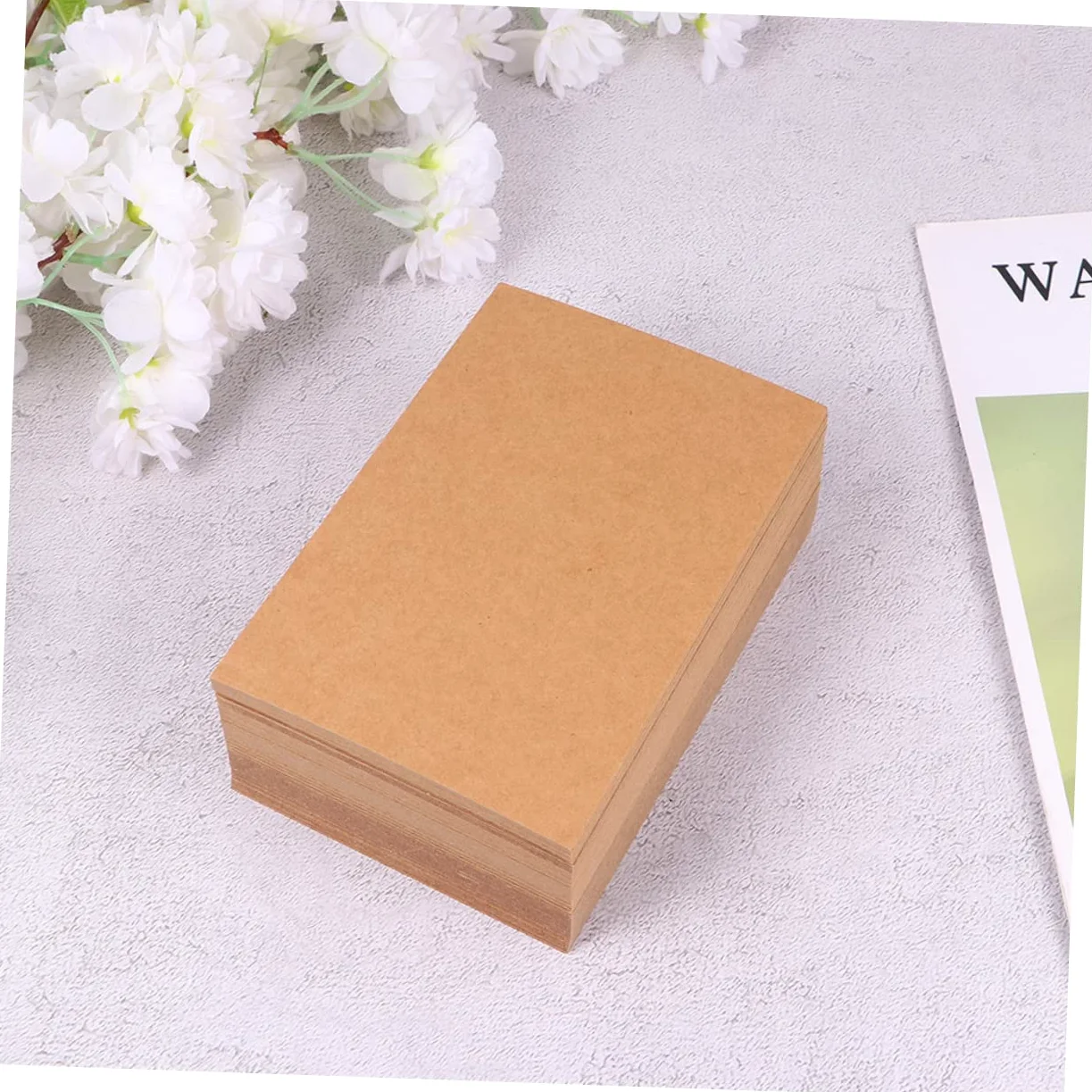 Biglietti di Auguri Vuoti in Carta Kraft 200 Pezzi Stile Classico | Cartoline Bianche per Scrittura Liscia su Superficie Piana, Formato DIY per Messaggi e Lettura