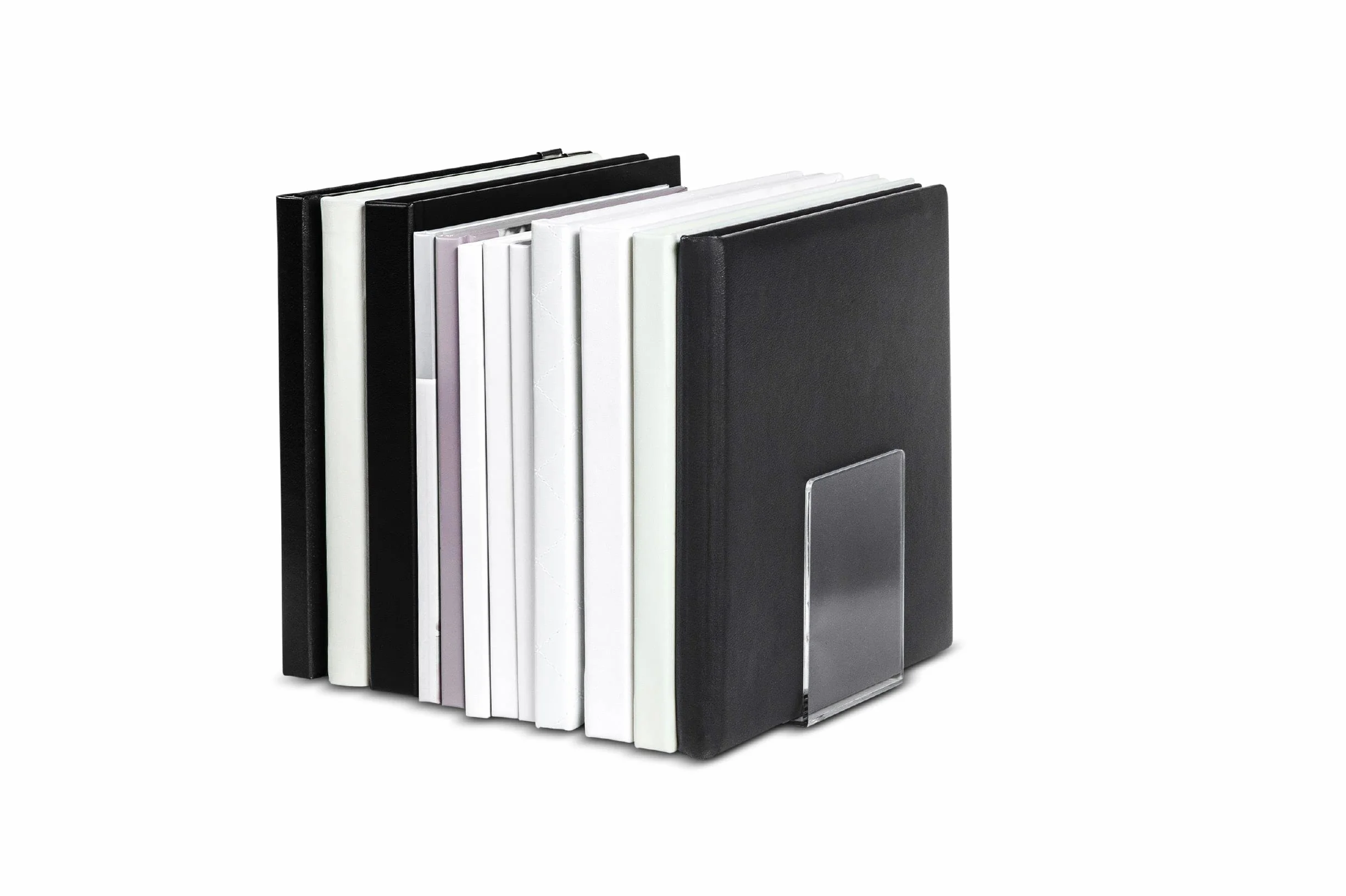 Fermalibri acrilico trasparente 10 x 8 x 10 cm 2 pezzi Moderno
