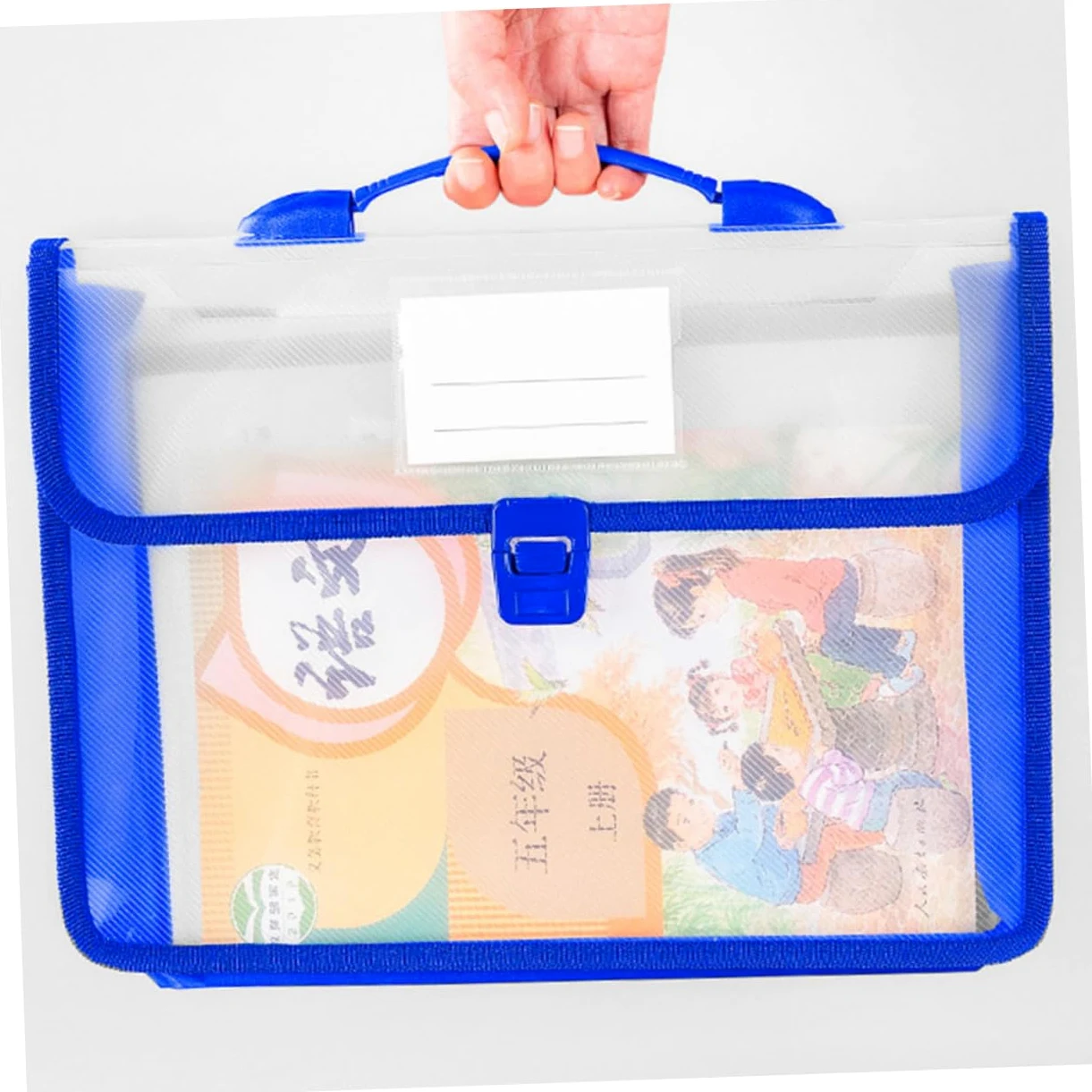 Cartelle Portadocumenti A4 Design Verticale Elegante in Pp Resistente Set 5 Pezzi Grande Capacità Manico Pratico per Ufficio, Scuola e Uso Business