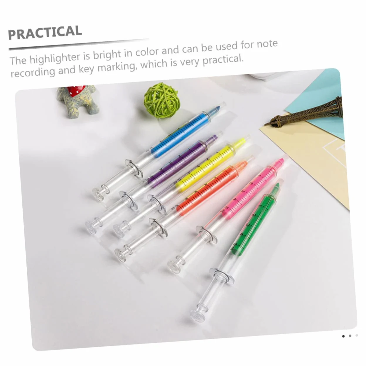 Penna Evidenziatore a Siringa in Plastica Set Da 24 Pezzi Colori Misti Evidenziatori Comodi Per Uso Domestico e Infermieri Strumenti Di Scrittura Creativi