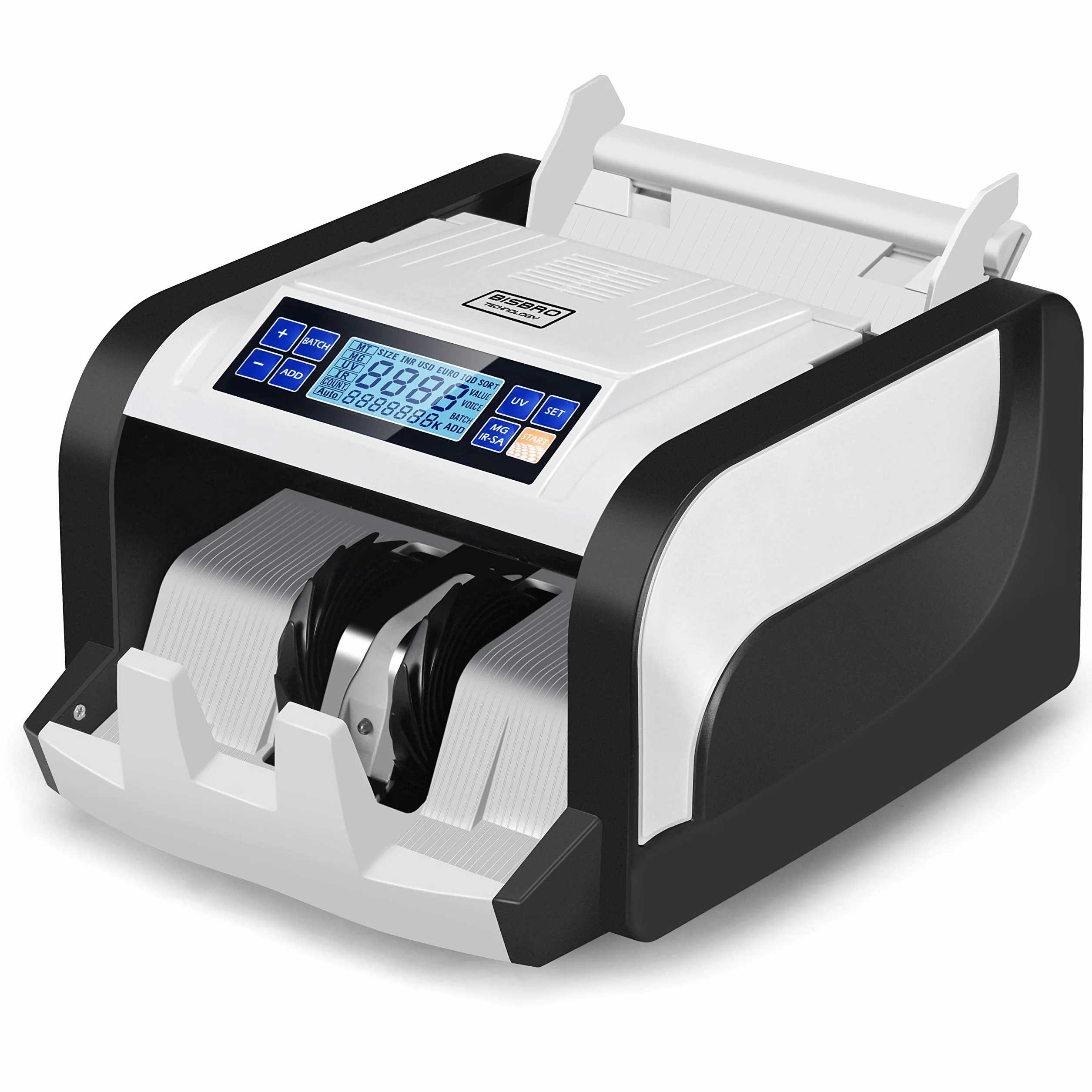 Technology Professional BB-2608 - Macchina verifica-banconote, riconosce immediatamente i soldi falsi, veloce, conta in modo sicuro 1000 banconote al minuto, euro, dollari USA, sterline